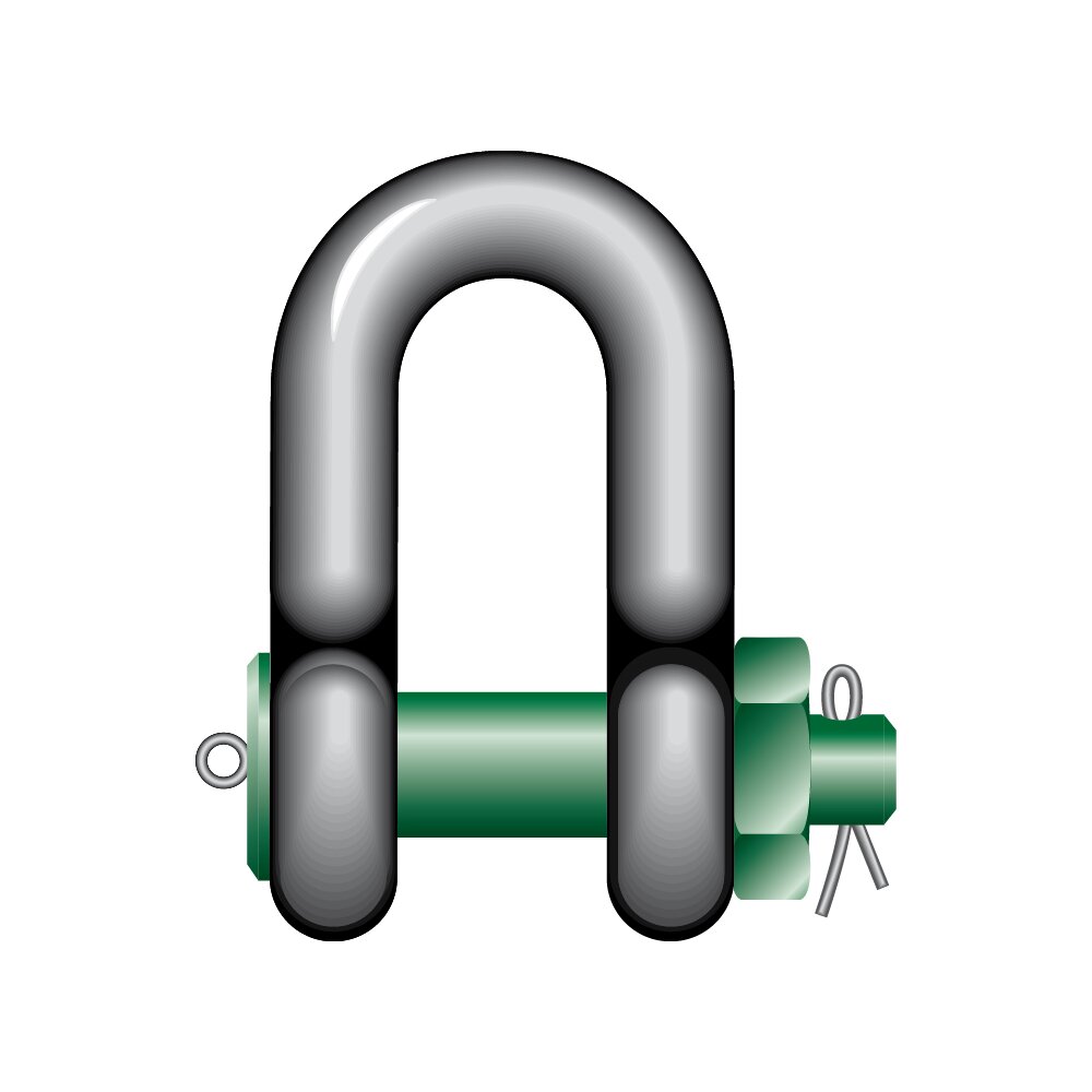 Heavy Duty Dee Shackle BN Green Pin®  P-6038