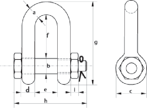 Dee Shackles with Safety Bolt G-4153 drawing