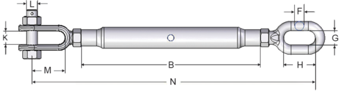 Rigging Screw Gunnebo No. 802 Jaw-eye blueprint