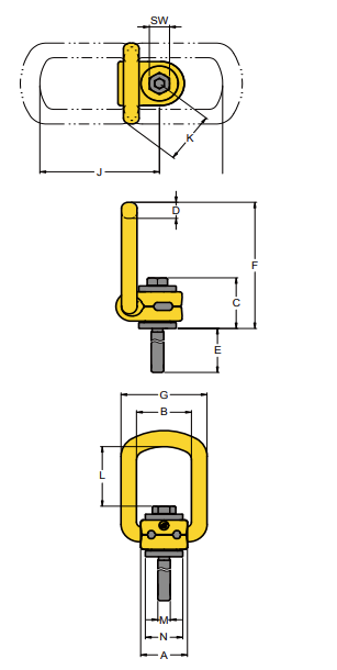 Lifting Point 8-211 Long bolt drawing