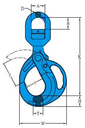 Swivel Grip Safe Locking Hook X-952N measure Swivel Grip Safe Locking Hook X-952N measure