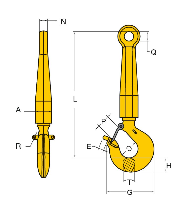 ROV Shank Hook Yoke 8-931 Alloy Steel | Lifting Gear & Safety