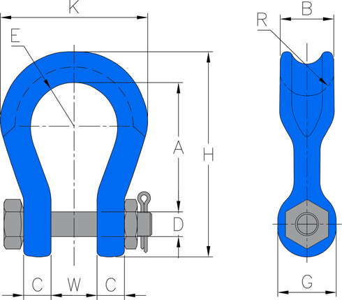Shackle Wide Body 8-809 measurements
